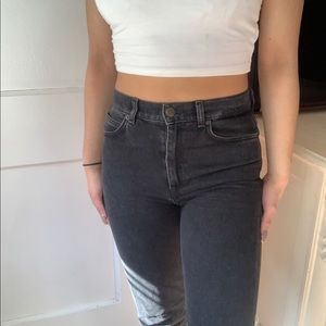 Black high waited straight jeans